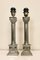 Nickel-Plated Brass Column Table Lamps in the style of Greek, 1970s, Set of 2, Image 1