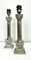 Nickel-Plated Brass Column Table Lamps in the style of Greek, 1970s, Set of 2, Image 3