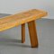 Dining Table and Benches in Larch Wood attributed to Christian Durupt, 1960, Set of 3, Image 18