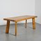 Dining Table and Benches in Larch Wood attributed to Christian Durupt, 1960, Set of 3, Image 5