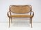 Vienna Secessionist Bentwood and Rattan Settee from Thonet 1