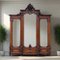 Antique Cupboard in Walnut and Oak, Berlin, 1856 1