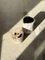 White Petrified Wood Side Table with Black Heart 10
