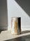 White Petrified Wood Side Table with Black Heart 34