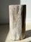 White Petrified Wood Side Table with Black Heart 99
