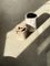 White Petrified Wood Side Table with Black Heart 7