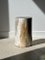 White Petrified Wood Side Table with Black Heart 31