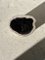 White Petrified Wood Side Table with Black Heart 37