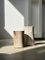 White Petrified Wood Side Table with Black Heart 16