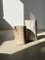 White Petrified Wood Side Table with Black Heart 6