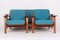 Sofa & Teak Armlehnstühle von Hans J. Wegner für Getama, 1960er, 3er Set 1