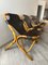 Leather and Bamboo Sling Chairs and Bamboo Coffee Table, Set of 5 9