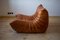Pine Leather Togo Corner Lounge Chair, Corner Seat & 2-Seat Sofa by Michel Ducaroy for Ligne Roset, Set of 3 5