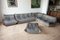 Grey Velvet Togo Living Room Set by Michel Ducaroy for Ligne Roset, Set of 5, Image 1