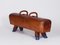 Gymnastics Pommel Horse Leather Bench with Wooden Handles, 1930s 7