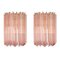 Italienische Vintage Wandlampe mit Muranoglas Rosa, 1990er, 2er Set 1