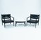 Danish Design Leather Teak Lounge Set with Straps by Eric Merthen for Ire Design, 196os, Set of 3 2