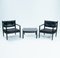 Danish Design Leather Teak Lounge Set with Straps by Eric Merthen for Ire Design, 196os, Set of 3 1