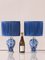 Royal Delft Blue Louis XV Table Lamps, New Pleated Lampshades, Set of 2 3