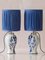 Royal Delft Blue Louis XV Table Lamps, New Pleated Lampshades, Set of 2 14