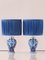 Royal Delft Blue Louis XV Table Lamps, New Pleated Lampshades, Set of 2 2