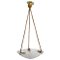 Art Deco Ceiling Lamp with Glass Bowl attributed to Muller Frères for Muller Frères, 1930s 1