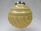 French Art Deco Pendant in Beige Glass and Chromed Metal 5