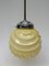 French Art Deco Pendant in Beige Glass and Chromed Metal 3