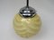 French Art Deco Pendant in Beige Glass and Chromed Metal 8