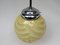 French Art Deco Pendant in Beige Glass and Chromed Metal, Image 8