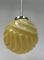 French Art Deco Pendant in Beige Glass and Chromed Metal 2