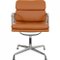 EA-208 Chair Reupholstered in Cognac Bizon Leather from Charles Eames, 2000s 1