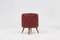 Puf vintage con espacio de almacenamiento de cuero sintético rojo oscuro, 1950, Imagen 5