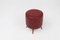 Puf vintage con espacio de almacenamiento de cuero sintético rojo oscuro, 1950, Imagen 6
