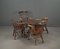 Victorian Table with Chairs, 1890s, Set of 5 13