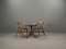 Victorian Table with Chairs, 1890s, Set of 5 3