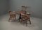 Victorian Table with Chairs, 1890s, Set of 5 2