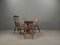Victorian Table with Chairs, 1890s, Set of 5 8