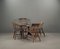 Victorian Table with Chairs, 1890s, Set of 5 14