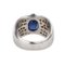 Gold 18k Ring with Sapphire and Diamonds., 2000s, Image 6