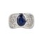 Gold 18k Ring with Sapphire and Diamonds., 2000s, Image 3