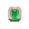 12.30 Ct Colombian Emerald Ring with 2.15ct Pink Sapphires in 18k Gold., 2000s, Image 2