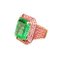 12.30 Ct Colombian Emerald Ring with 2.15ct Pink Sapphires in 18k Gold., 2000s, Image 1
