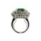 Platinum Ring with Emerald and Diamonds., 2000s, Image 4