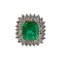 Platinum Ring with Emerald and Diamonds., 2000s, Image 3