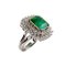 Platinum Ring with Emerald and Diamonds., 2000s, Image 2