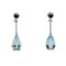 Long Gold Earrings with Aquamarines, Sapphires and Diamonds., 2000s, Image 1