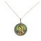 An Gold Pendant on a Chain with Our Lady on Stained Glass Enamel, in an Antique Case., Image 1