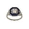 Platinum Ring with Diamonds and Sapphires., 2000s 2