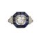 Platinum Ring with Diamonds and Sapphires., 2000s 3